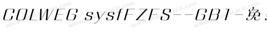 COLWEG sysfFZFS--GB1字体转换
